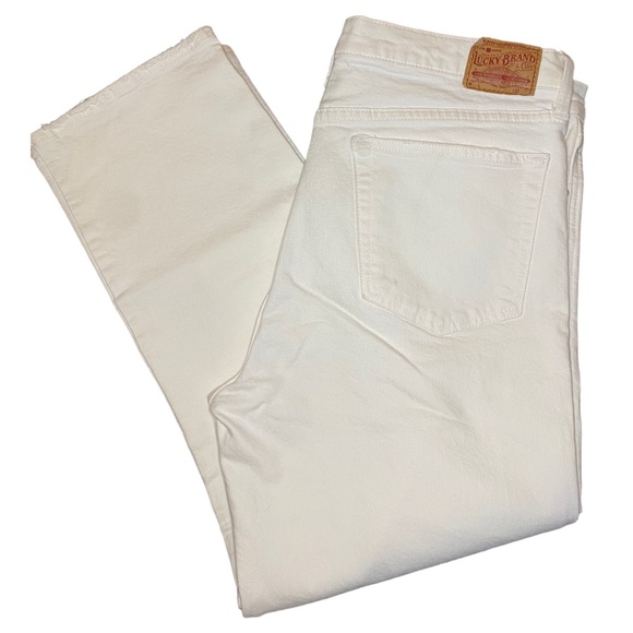 LUCKY BRAND Authentic Straight Crop White Jeans Size 14/32 - Picture 6 of 7
